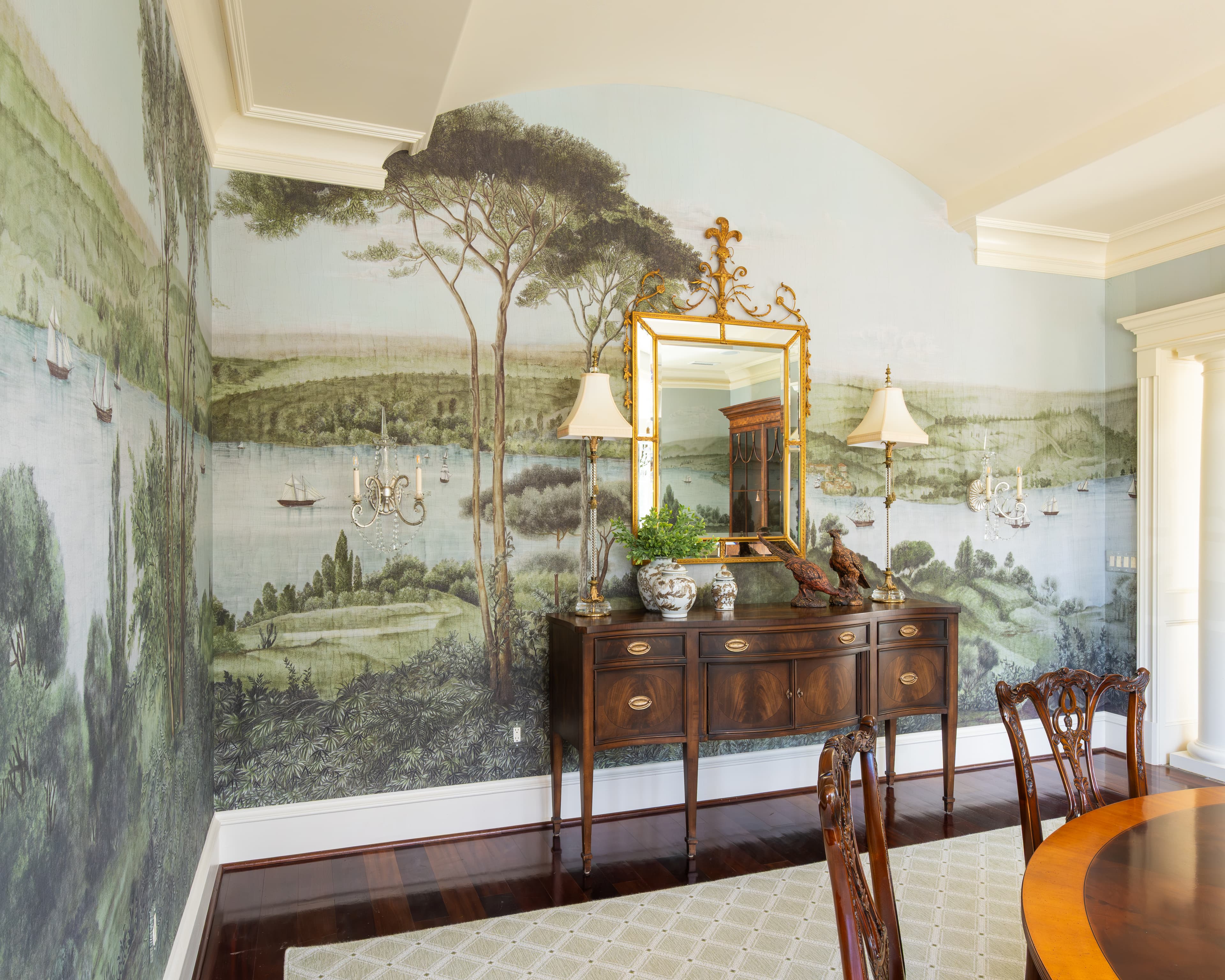 English paper wallcovering installation — 109 Wildwood Dunes