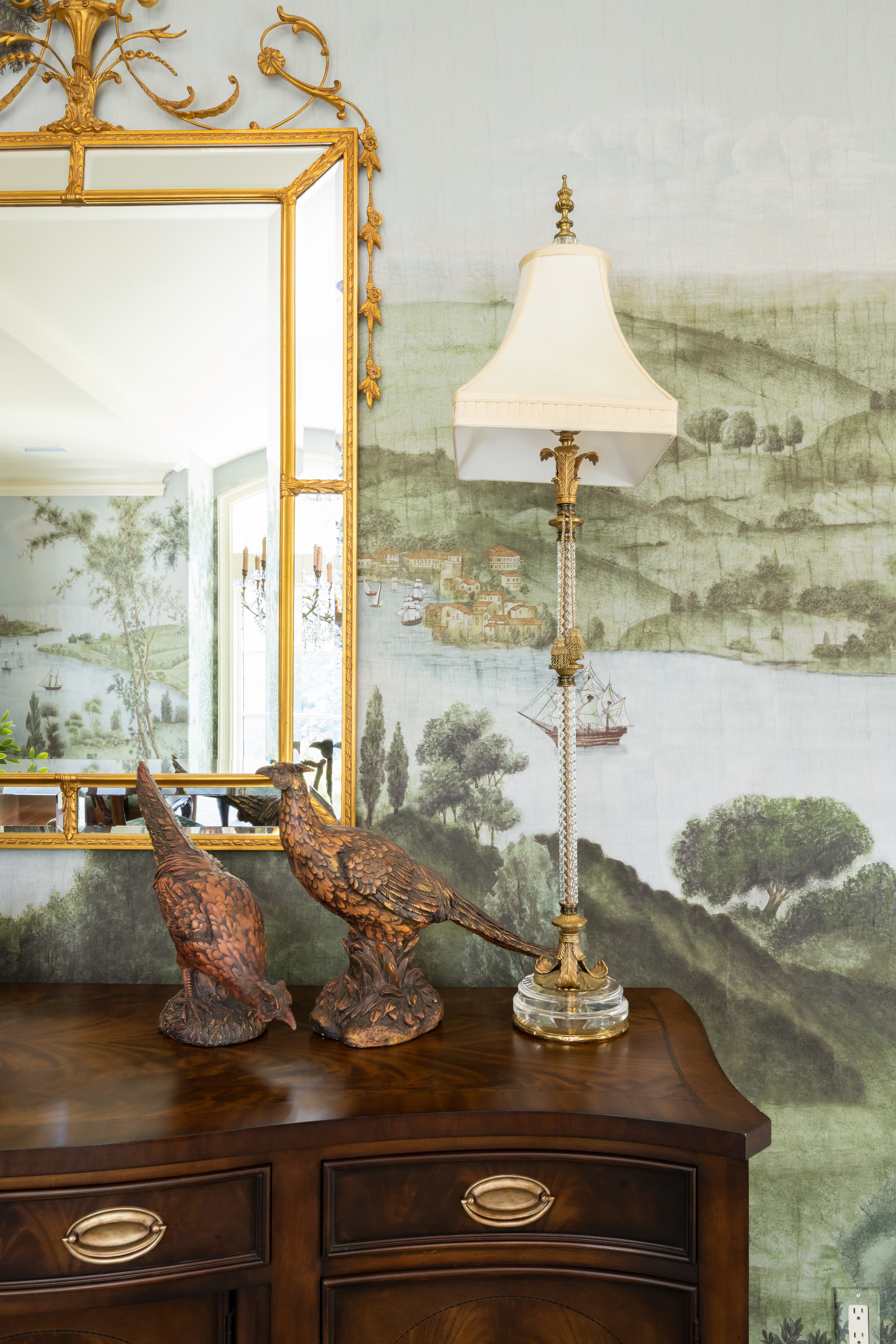 English paper wallcovering installation — 109 Wildwood Dunes