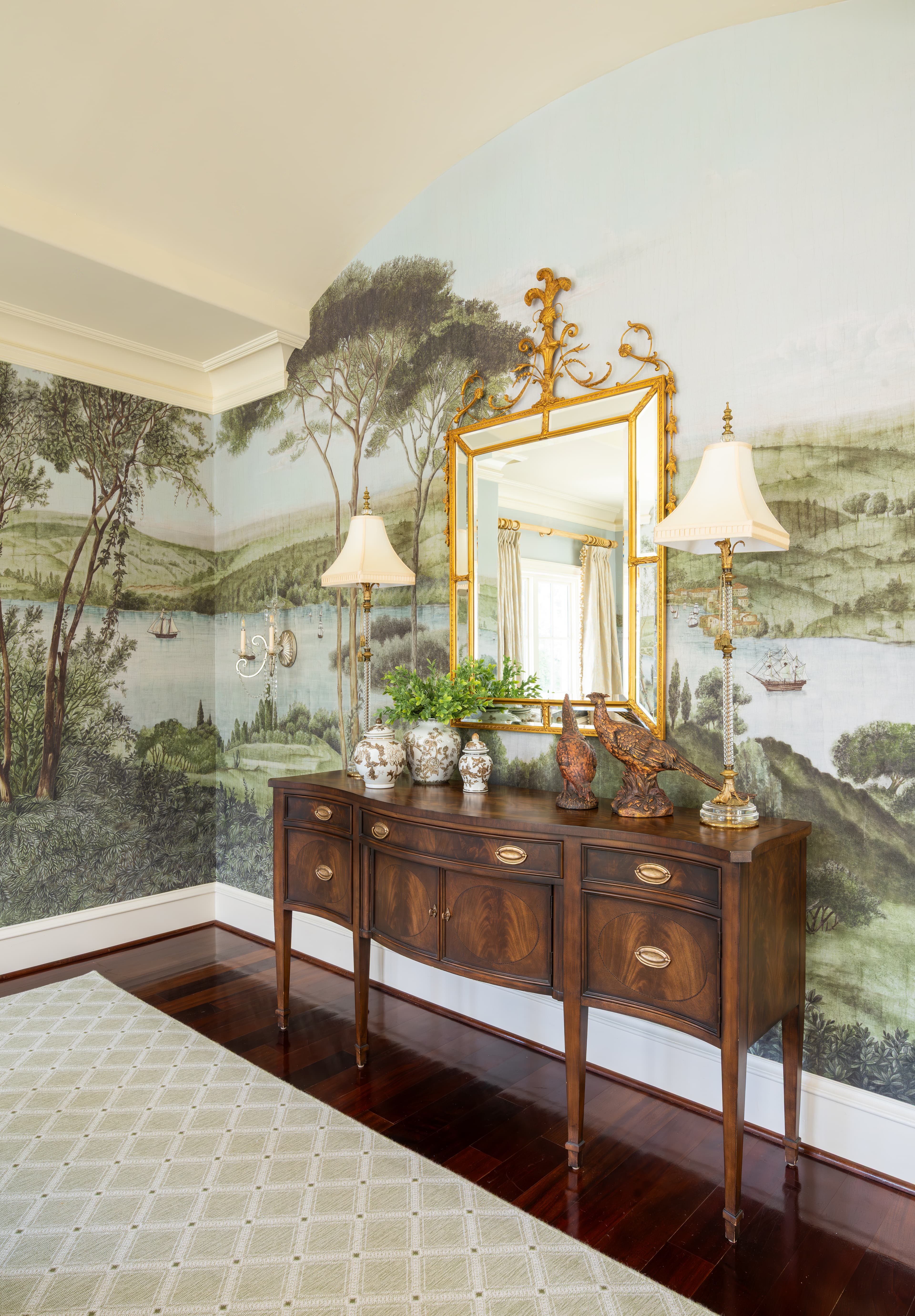 English paper wallcovering installation — 109 Wildwood Dunes