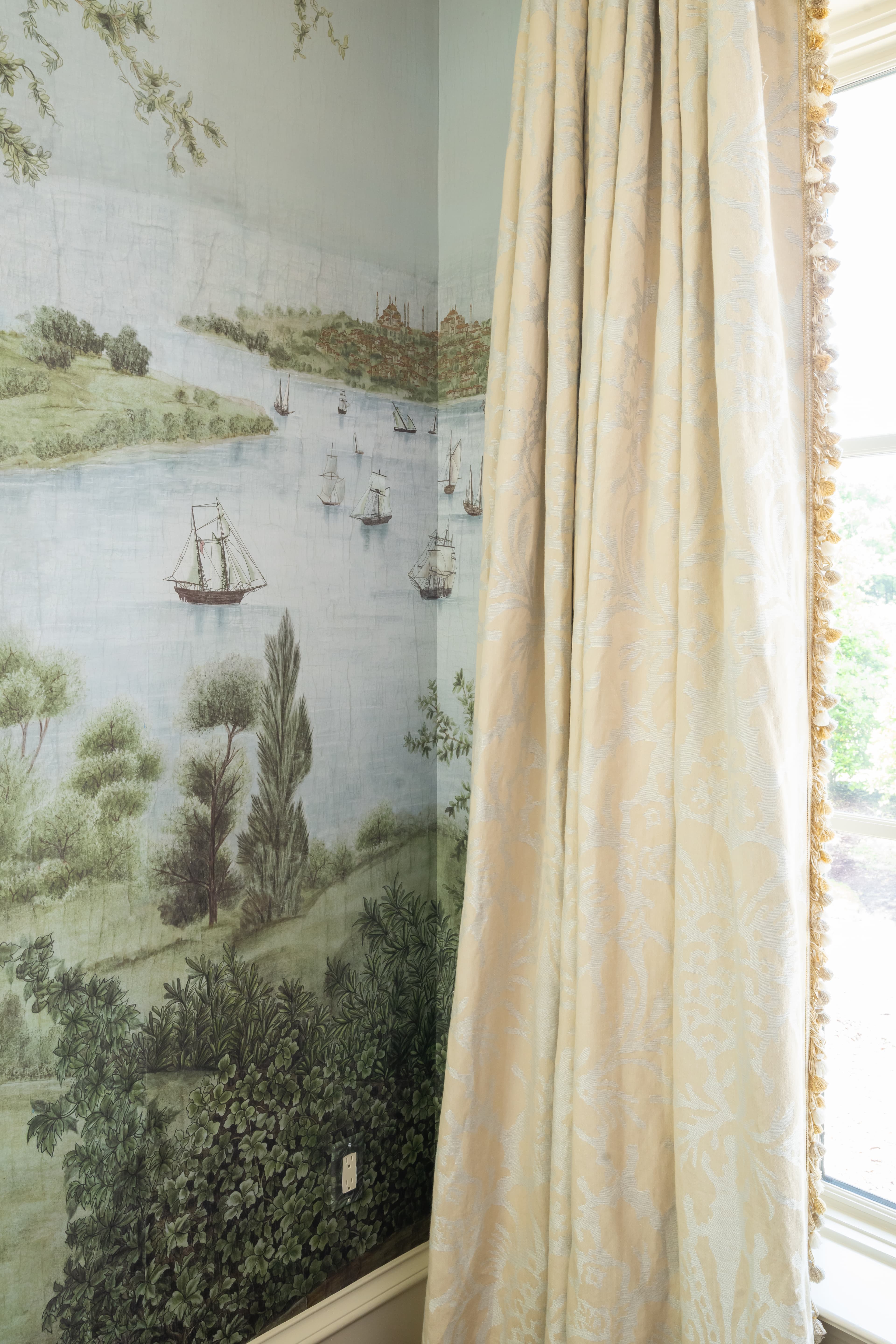 English paper wallcovering installation — 109 Wildwood Dunes