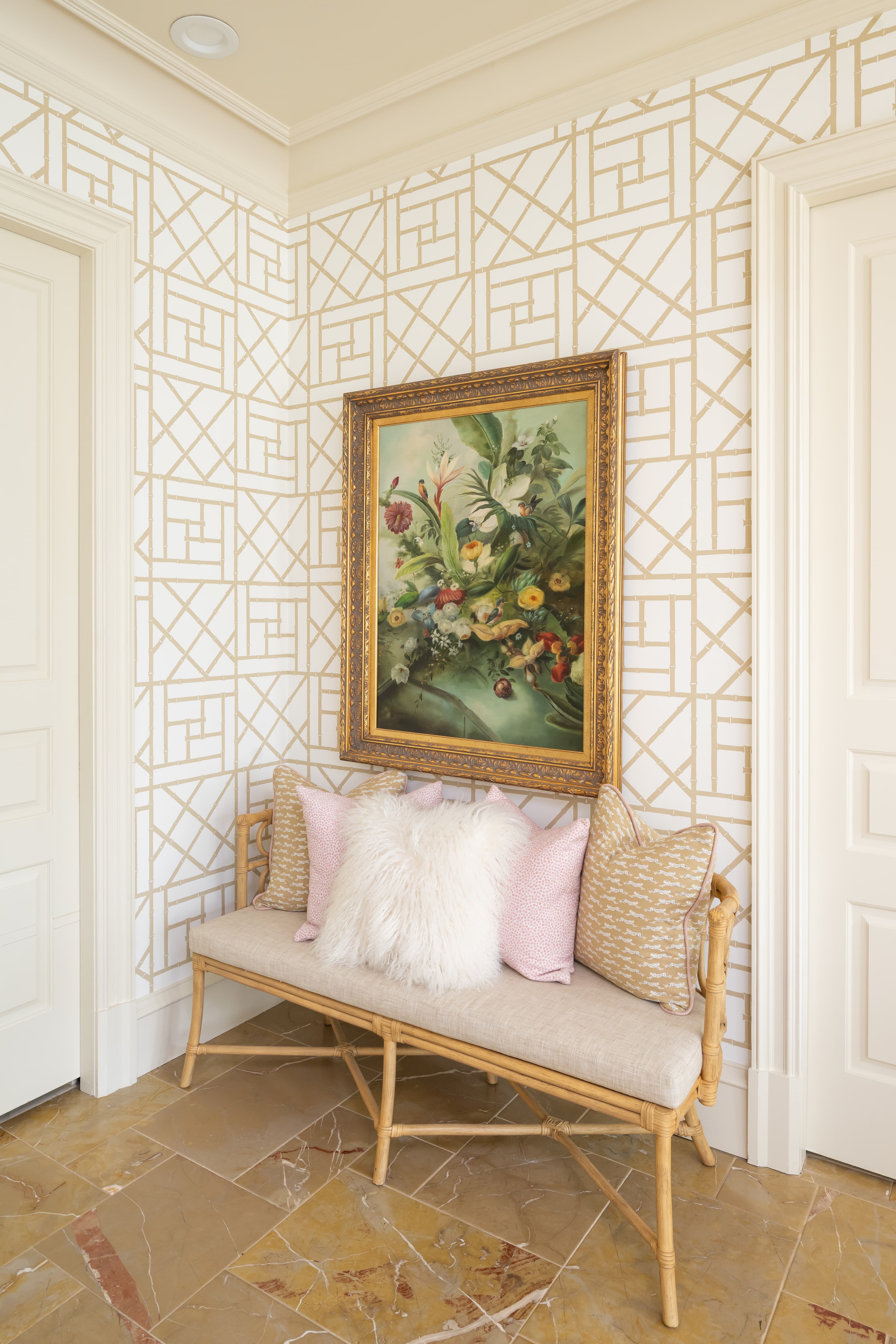 English paper wallcovering installation — 109 Wildwood Dunes