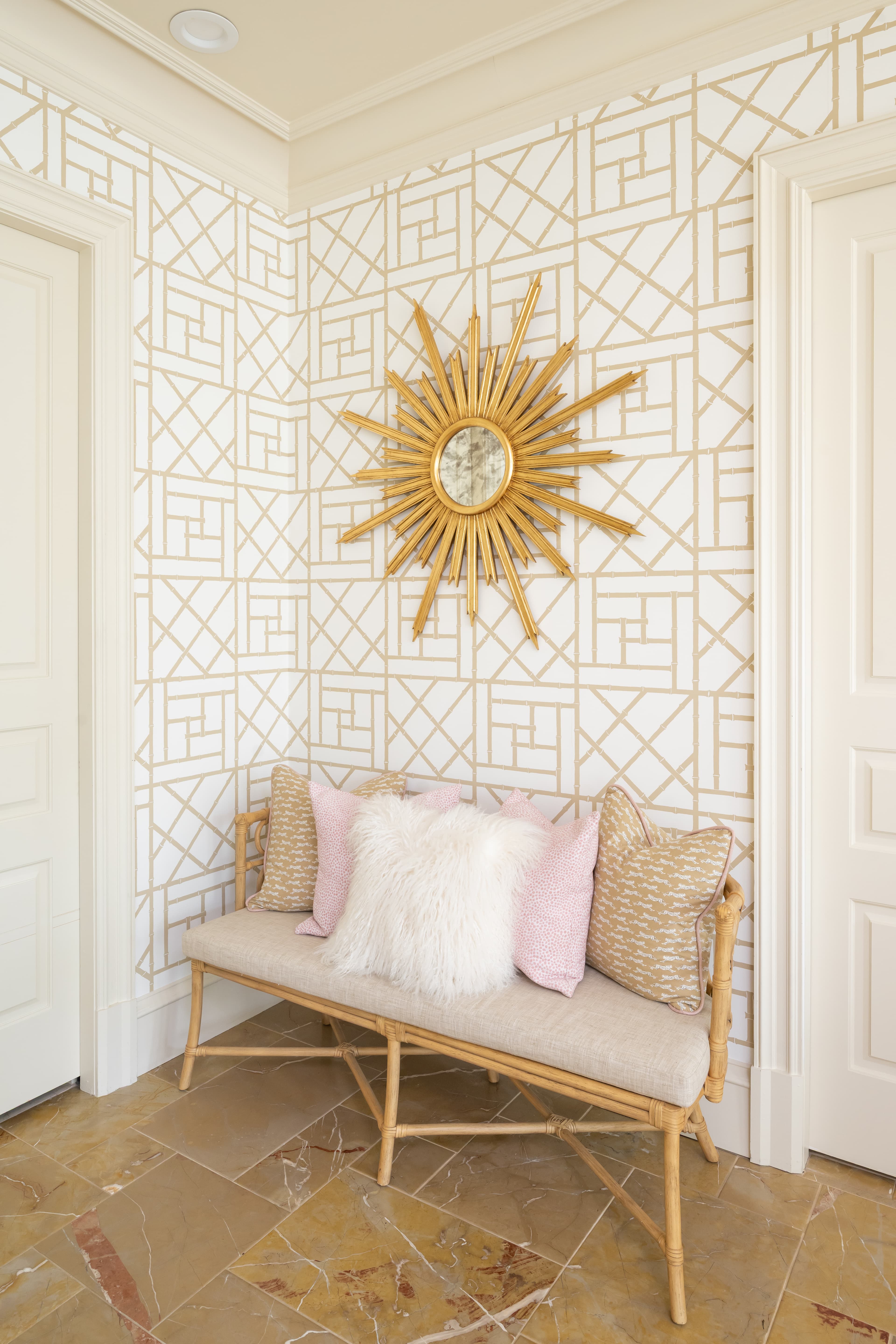 English paper wallcovering installation — 109 Wildwood Dunes
